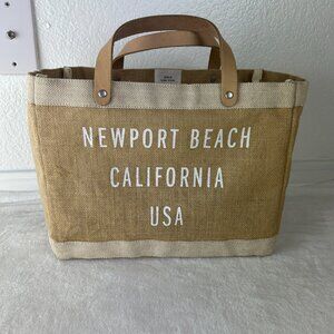 Apolis Global Citizen Burlap Market Tote Bag Newport Beach USA